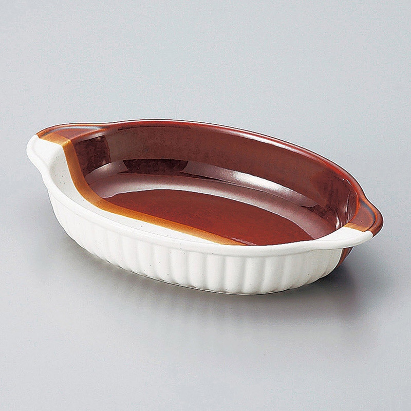 山万 64916-650 掛分小判グラタン(萬古焼) 1個（ご注文単位1個）【直送品】