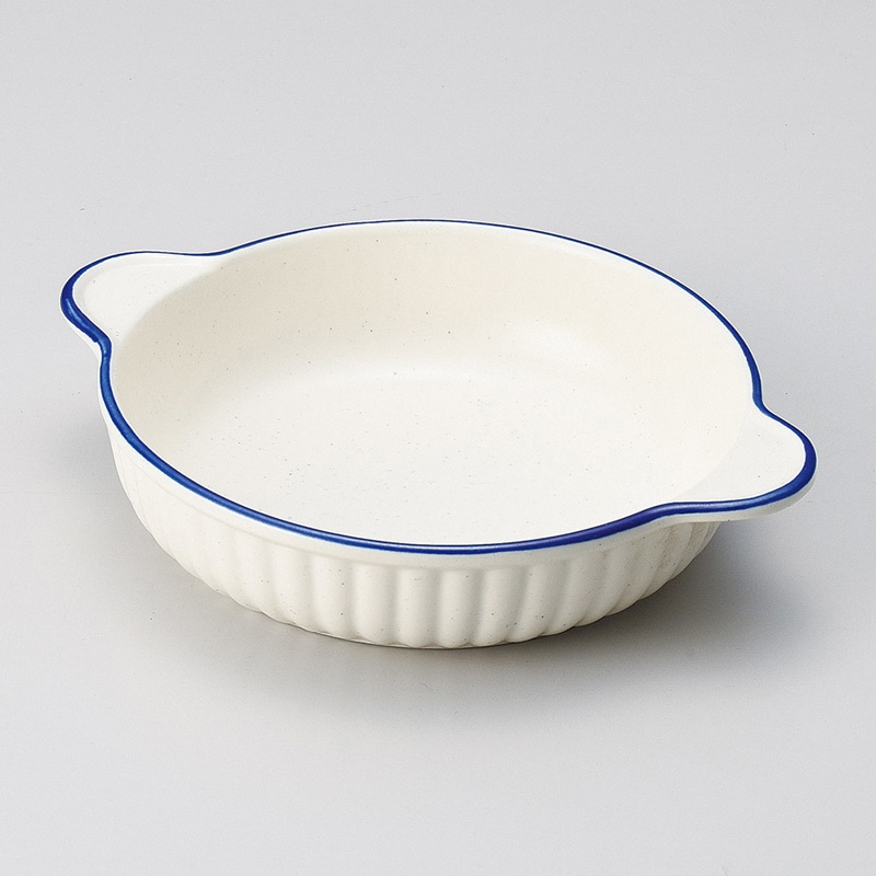 山万 64920-650 ブルーライン丸グラタン(萬古焼 1個（ご注文単位1個）【直送品】