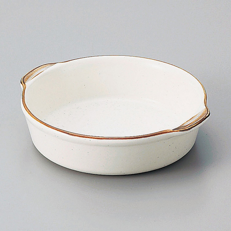 山万 64927-650 セミストン丸グラタン(萬古焼) 1個（ご注文単位1個）【直送品】