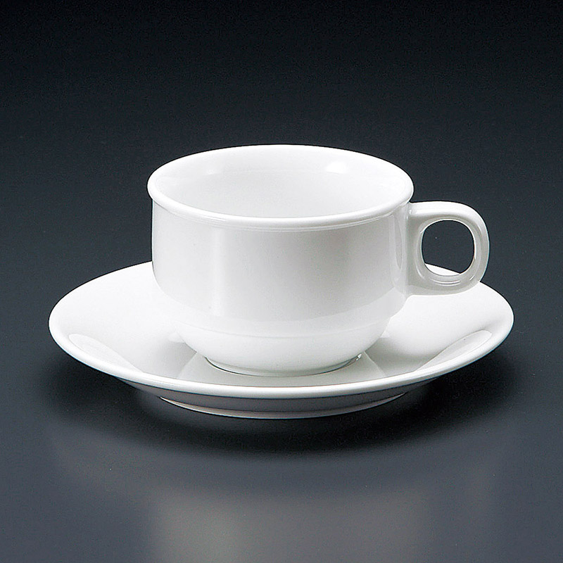 山万 65224-400 白磁強化スタック兼用碗皿 1個(ご注文単位1個)【直送品】