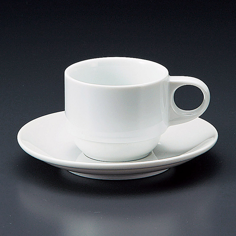 山万 65272-400 白スタックデミタス碗皿 1個（ご注文単位1個）【直送品】