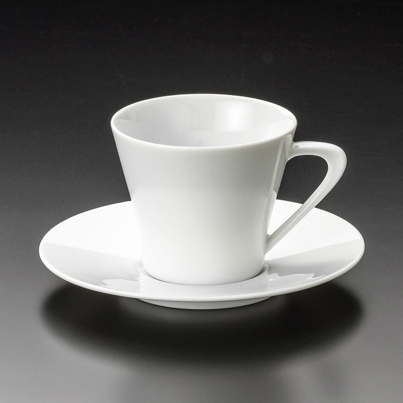 山万 65354-400 白磁ホルンコーヒー碗皿 1個（ご注文単位1個）【直送品】