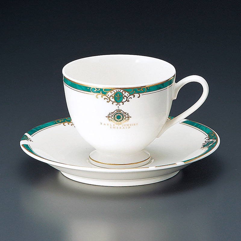 山万 65839-450 エメラルド高台コーヒー碗皿 1個(ご注文単位1個)【直送品】
