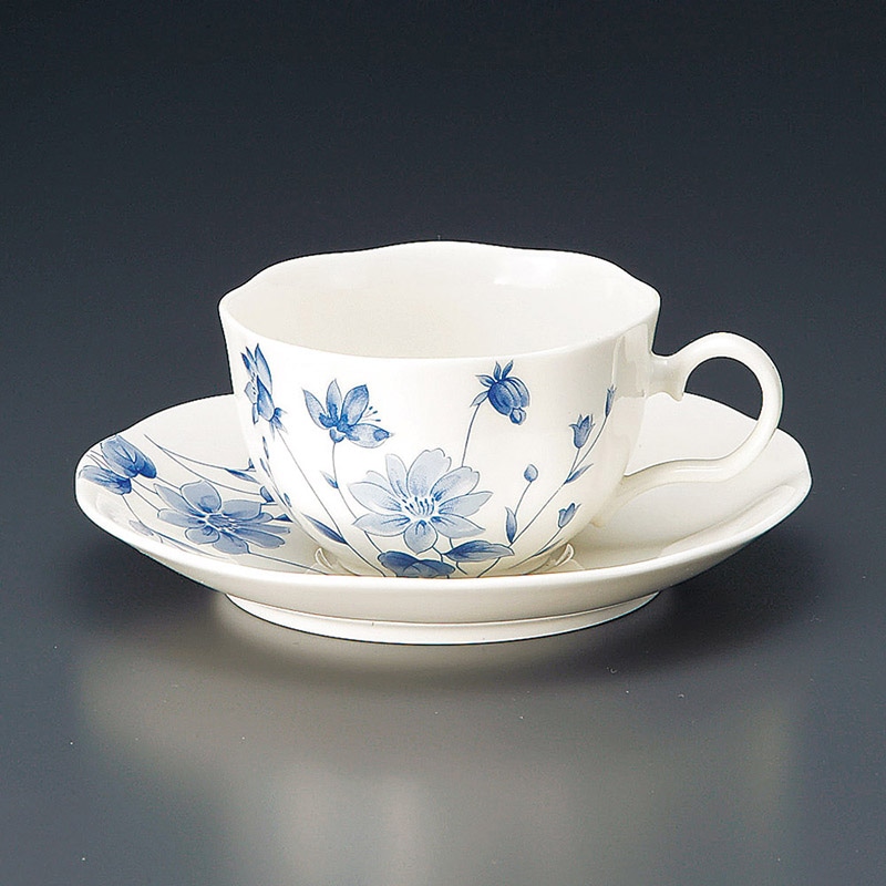 山万 65872-440 NBブルーフラワーコーヒー碗皿 1個(ご注文単位1個)【直送品】