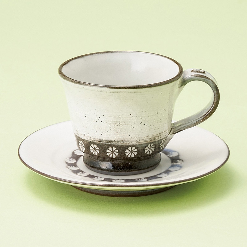 山万 66033-440 粉引三島コーヒー碗皿 1個（ご注文単位1個）【直送品】