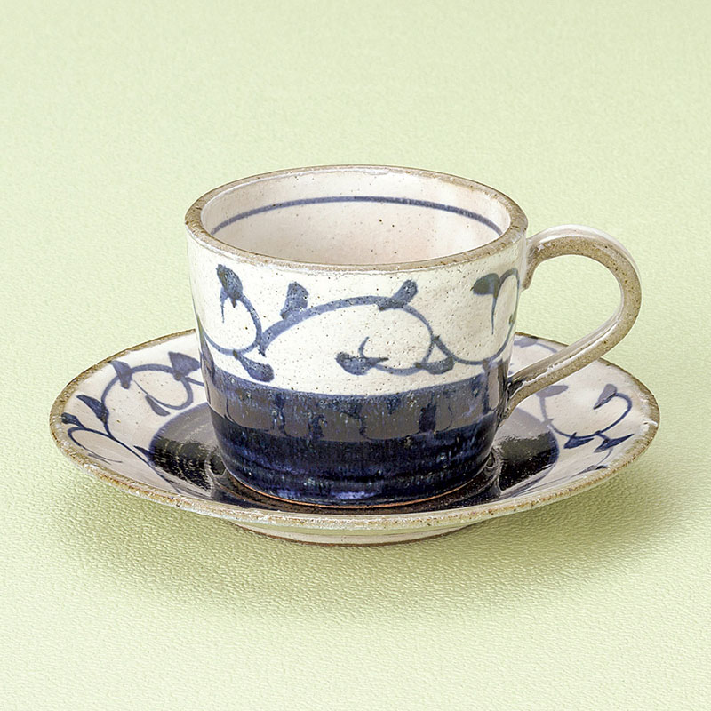 山万 66072-100 染付タコ唐草切立コーヒー碗皿 1個（ご注文単位1個）【直送品】