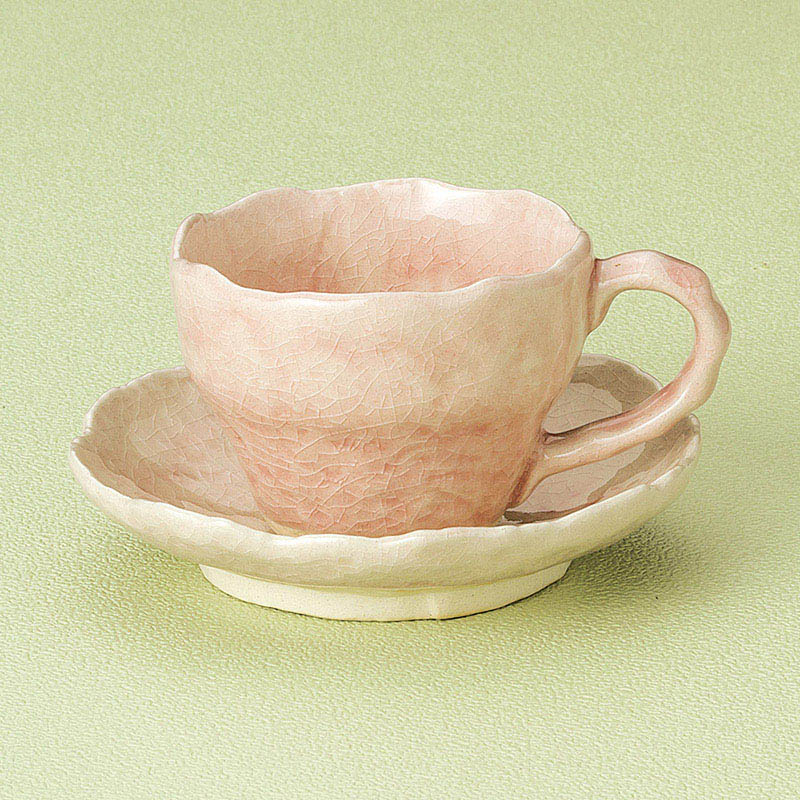 山万 66109-570 彩りピンクコーヒー碗皿 1個（ご注文単位1個）【直送品】