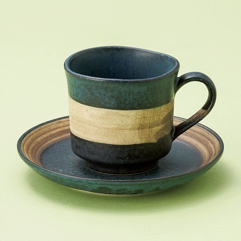 山万 66142-400 セピアネイビーコーヒー碗皿 1個（ご注文単位1個）【直送品】