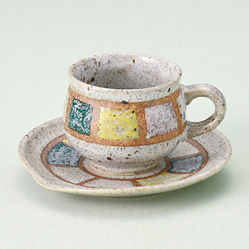 山万 65951-400 パッチワークコーヒー碗皿 1個（ご注文単位1個）【直送品】