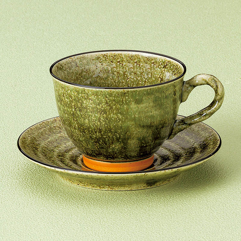 山万 65734-400 縄手オリベ唐津コーヒー碗皿 1個(ご注文単位1個)【直送品】