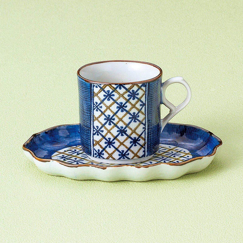 山万 65719-230 割格子コーヒー碗皿 1個(ご注文単位1個)【直送品】