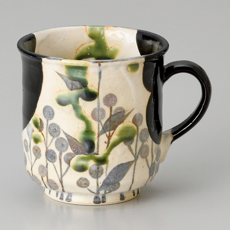 山万 66201-510 黒織部マグカップ 1個(ご注文単位1個)【直送品】