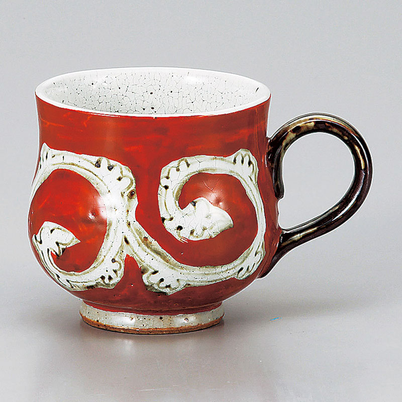 山万 66209-510 氷雪唐草 赤マグカップ(手描き 1個(ご注文単位1個)【直送品】