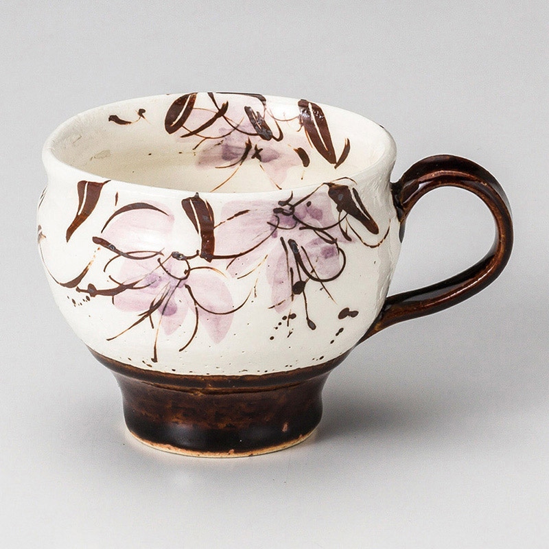 山万 66232-270 アメ釉花紋マグ 1個(ご注文単位1個)【直送品】