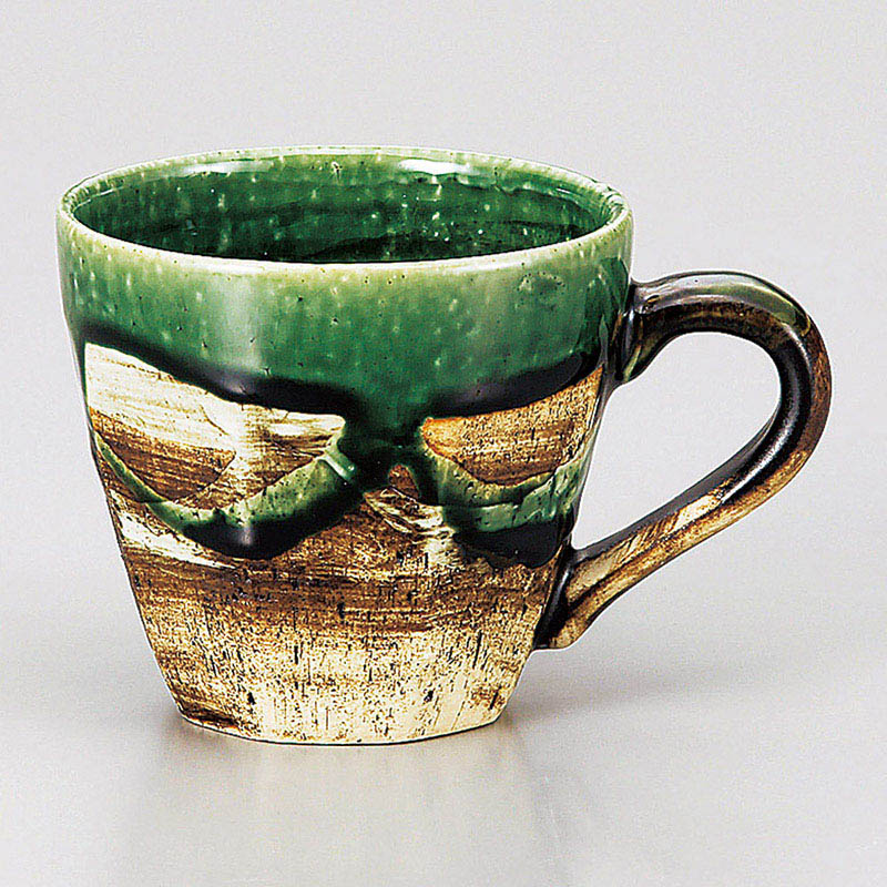 山万 66234-180 織部面取マグカップ 1個(ご注文単位1個)【直送品】