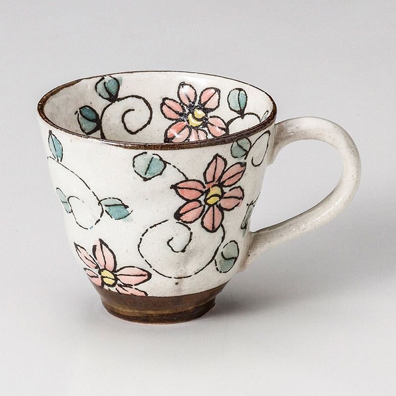 山万 66306-510 赤花紋唐草マグカップ 1個(ご注文単位1個)【直送品】