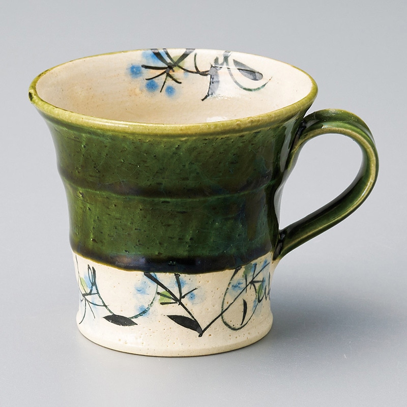 山万 66308-270 織部草花マグ 1個(ご注文単位1個)【直送品】