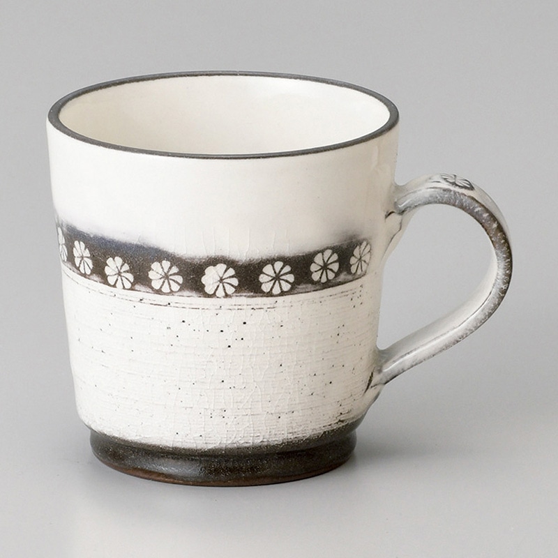 山万 66313-440 粉引新三島マグカップ 1個(ご注文単位1個)【直送品】