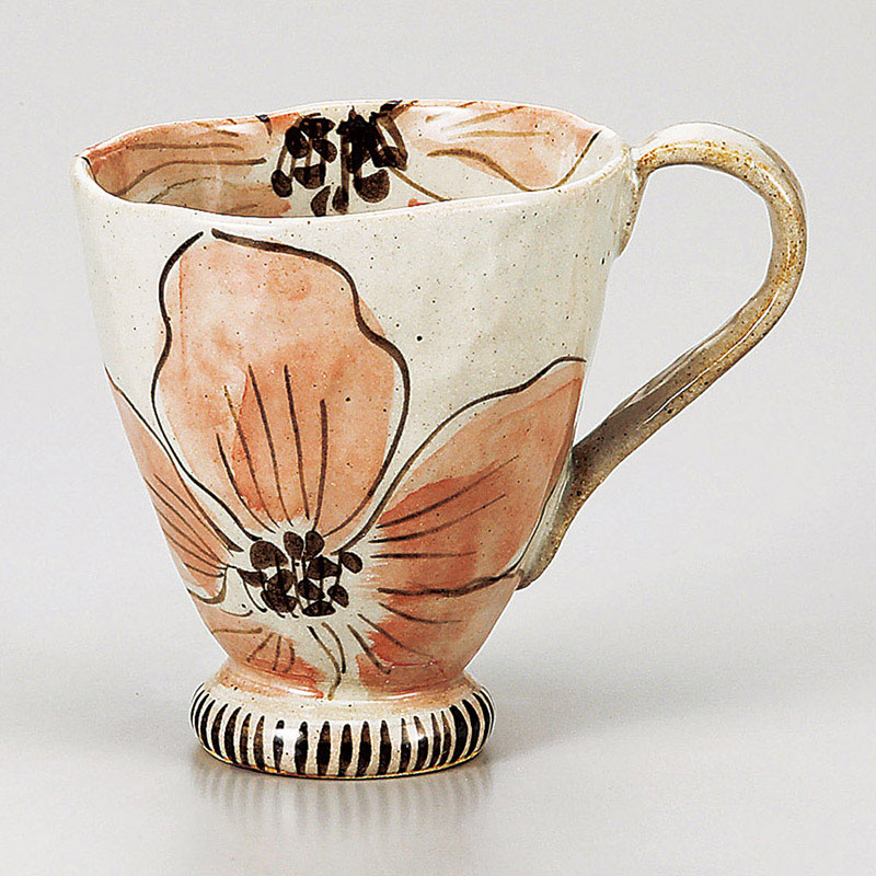 山万 66323-570 菱葉 中マグ 赤 1個(ご注文単位1個)【直送品】