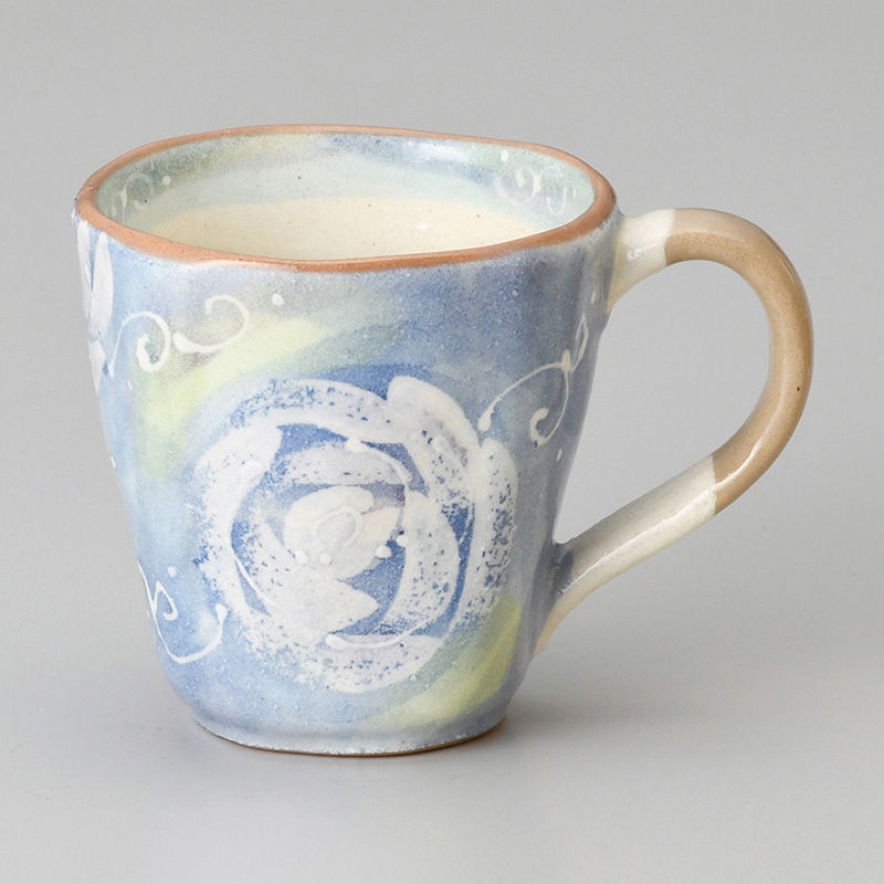 山万 66401-510 ホワイトローズマグ ブルー 1個(ご注文単位1個)【直送品】