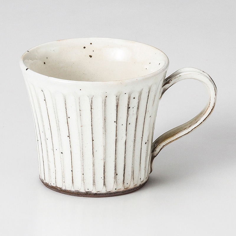 山万 66512-330 粉引 そぎ反マグ 1個(ご注文単位1個)【直送品】