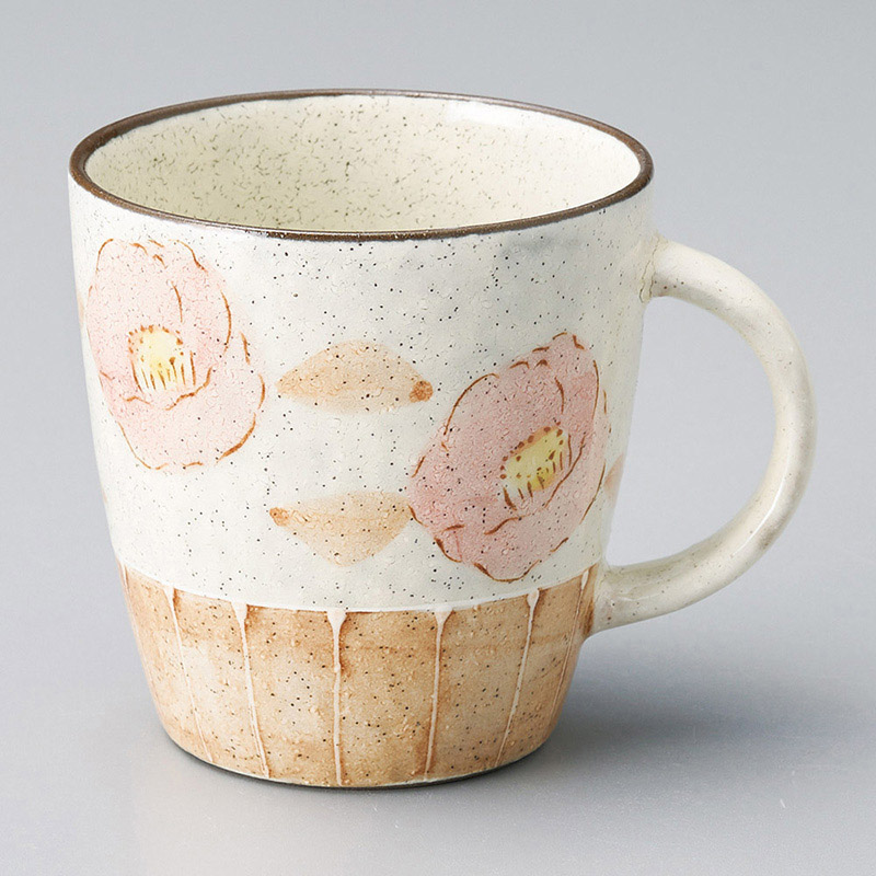 山万 66415-510 椿ストライプ 赤マグカップ 1個(ご注文単位1個)【直送品】