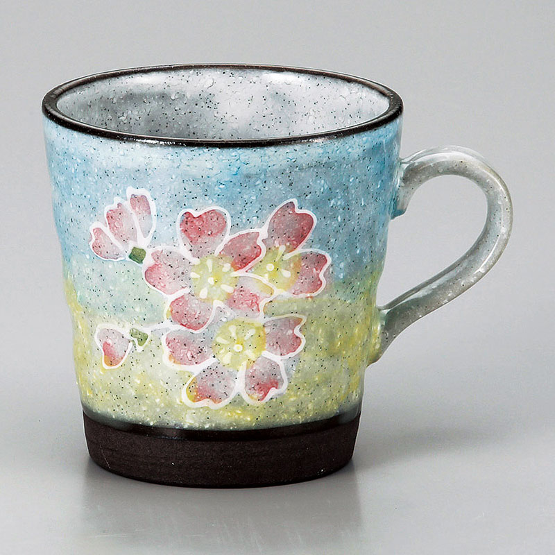 山万 66417-570 一珍桜マグ青 1個(ご注文単位1個)【直送品】