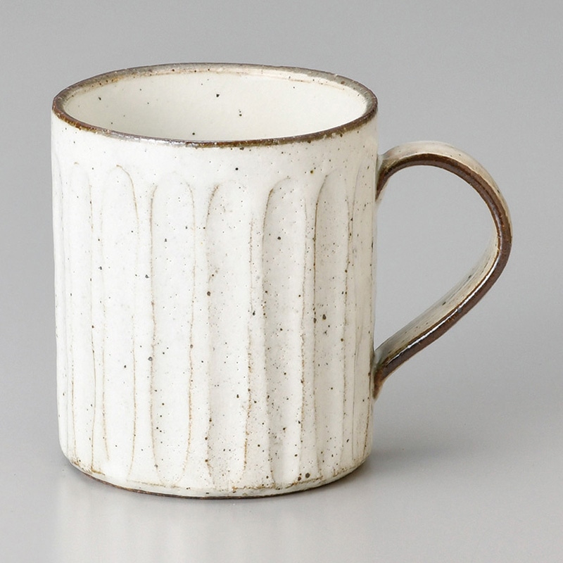 山万 66608-100 粉引しのぎマグカップ 1個(ご注文単位1個)【直送品】