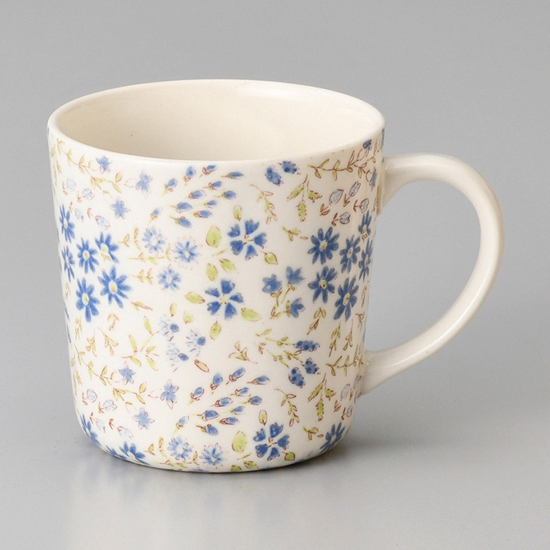 山万 66515-310 なでしこ(青)丸マグ 1個（ご注文単位1個）【直送品】