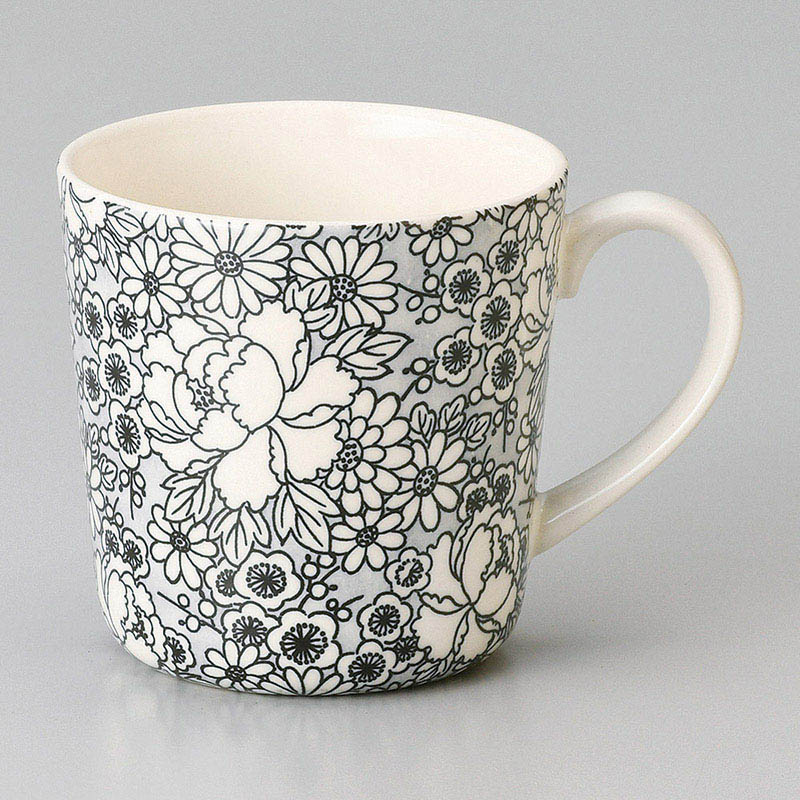 山万 66611-230 軽量腰丸マグ 新四季友禅(黒) 1個（ご注文単位1個）【直送品】