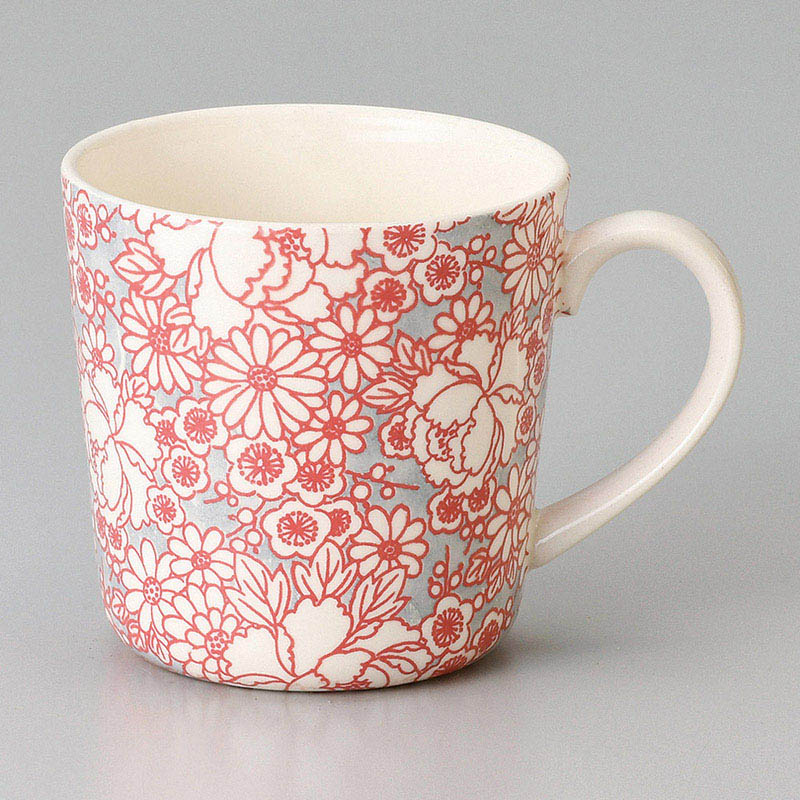 山万 66612-230 軽量腰丸マグ 新四季友禅(赤) 1個（ご注文単位1個）【直送品】