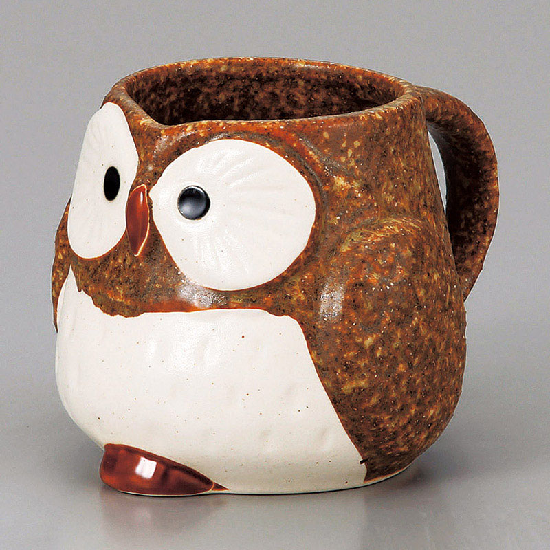 山万 66625-460 茶ふくろうマグ 1個（ご注文単位1個）【直送品】