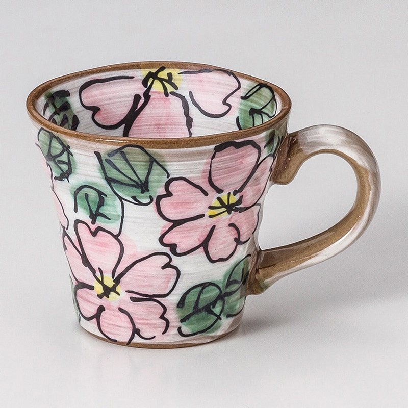 山万 66714-310 洋花ピンクマグ 1個（ご注文単位1個）【直送品】