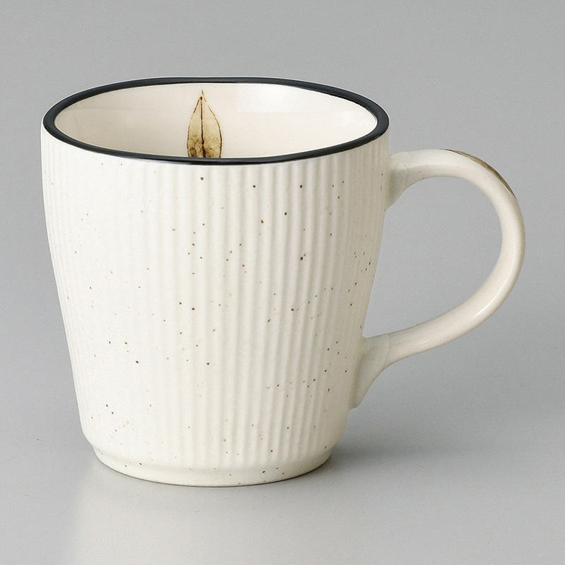 山万 66808-400 白釉リーフトクサマグ 1個（ご注文単位1個）【直送品】