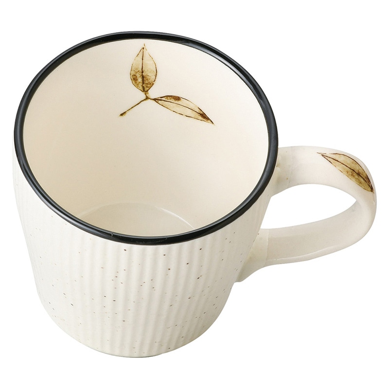 山万 66808-400 白釉リーフトクサマグ 1個(ご注文単位1個)【直送品】