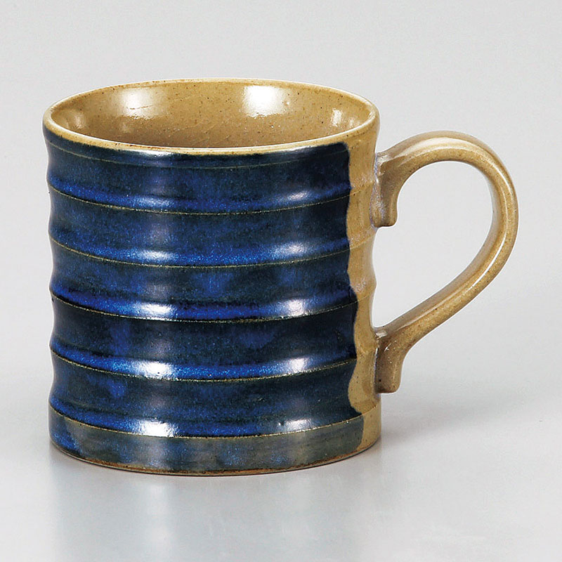 山万 66825-310 灰釉ゴス削りマグ 1個（ご注文単位1個）【直送品】