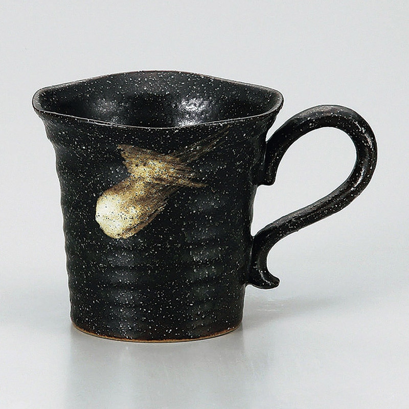 山万 66826-020 さざ波マグ黒 1個（ご注文単位1個）【直送品】