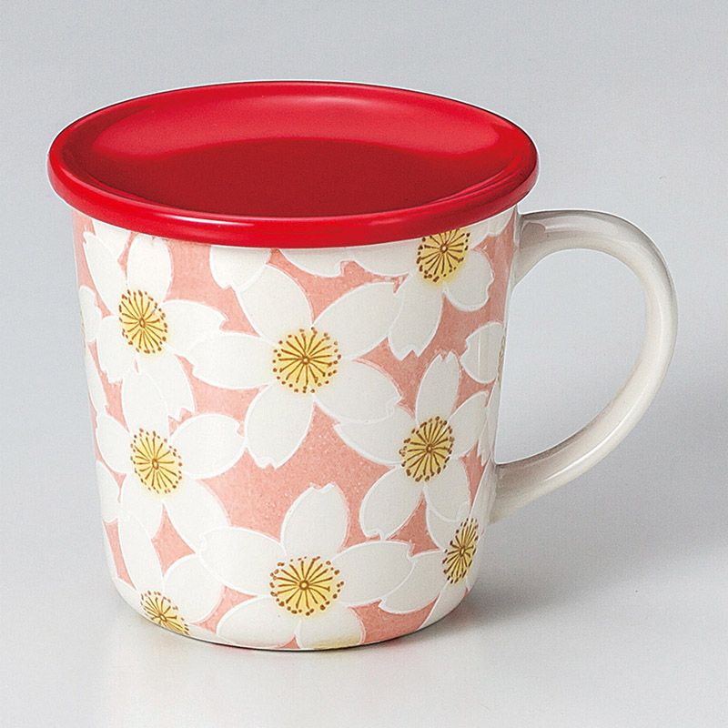 山万 67127-400 平安桜ピンク蓋付マグ 1個（ご注文単位1個）【直送品】