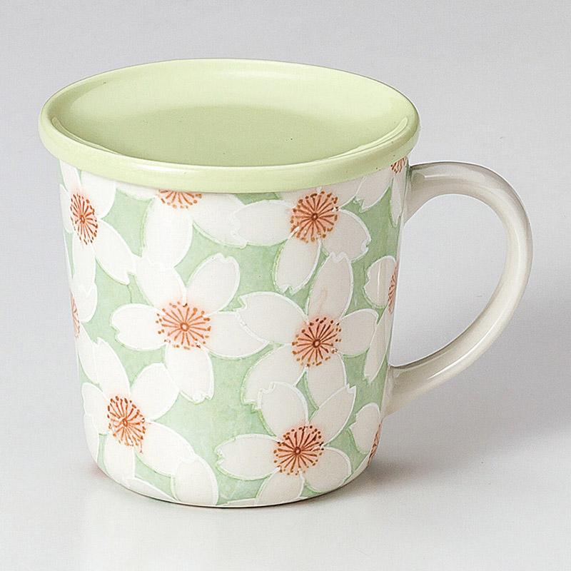 山万 67128-400 平安桜グリン蓋付マグ 1個（ご注文単位1個）【直送品】