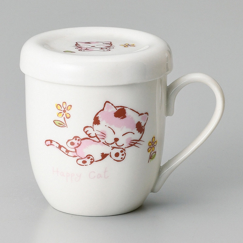 山万 67130-310 ハッピーキャット蓋付マグ 1個（ご注文単位1個）【直送品】