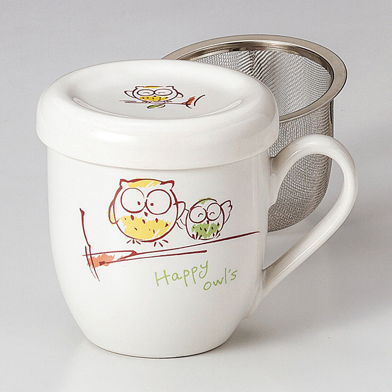 山万 67134-310 親子ふくろう蓋付マグ カゴアミ 1個（ご注文単位1個）【直送品】