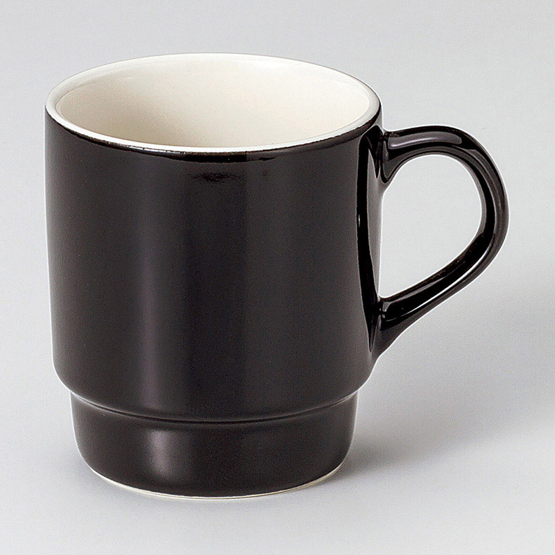 山万 67119-400 黒スタックマグ 1個（ご注文単位1個）【直送品】