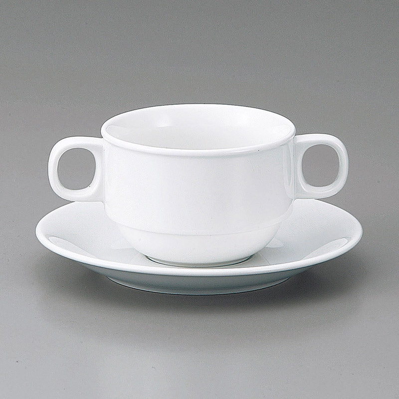 山万 67302-400 白磁強化ブイヨン受皿 1個（ご注文単位1個）【直送品】