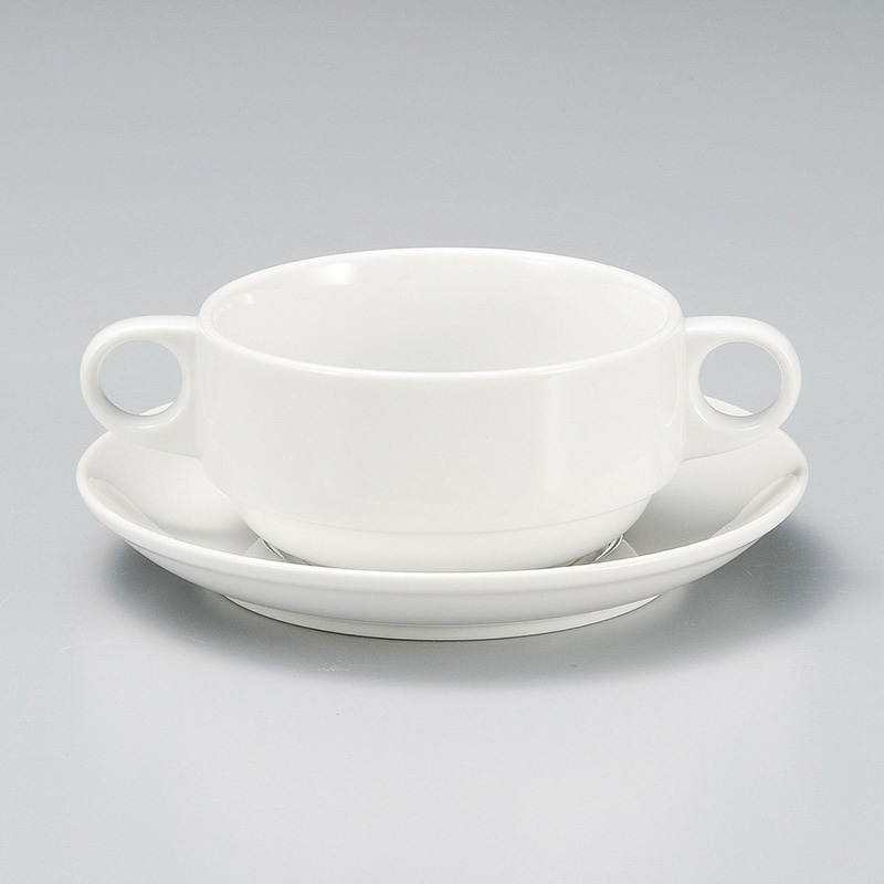 山万 67308-400 白スタックブイヨン受皿のみ 1個（ご注文単位1個）【直送品】