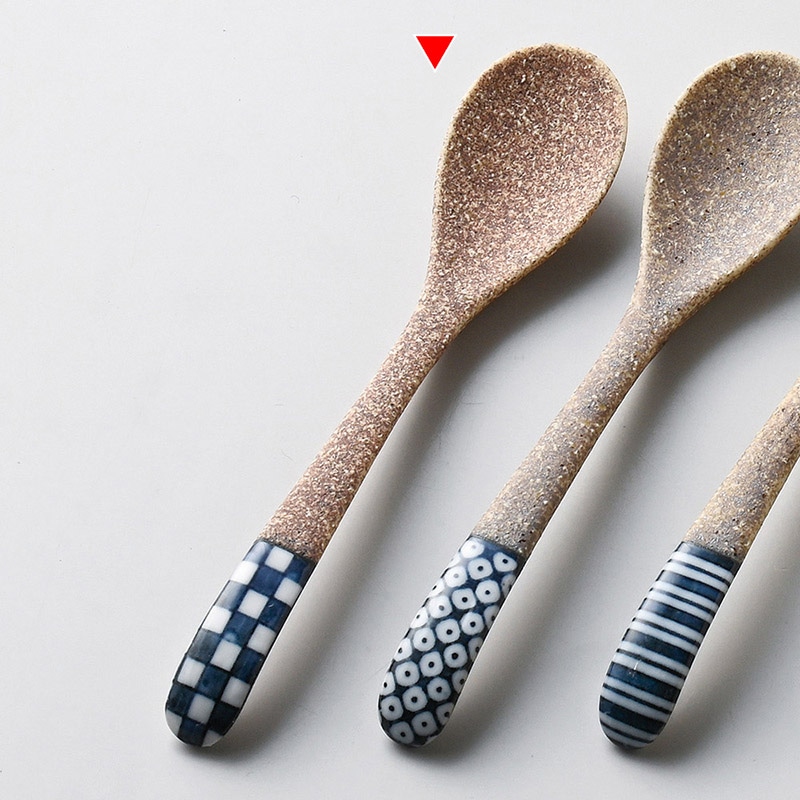 山万 67620-430 市松信楽風スプーン 1個（ご注文単位1個）【直送品】