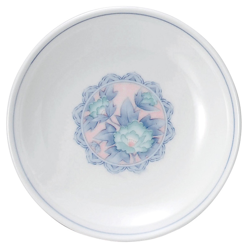 山万 68602-100 三色牡丹 4.0丸皿 1個（ご注文単位1個）【直送品】