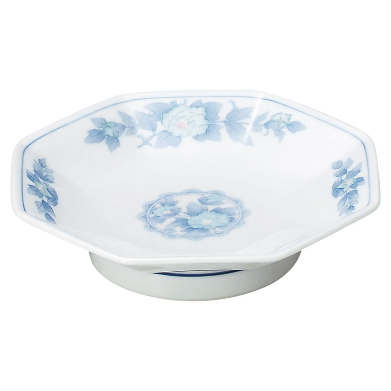 山万 68611-100 三色牡丹 八角高台皿 1個（ご注文単位1個）【直送品】