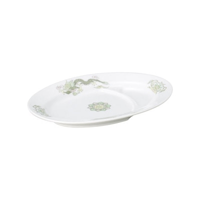 山万 68770-100 緑鳳龍 ギョウザ皿 1個（ご注文単位1個）【直送品】