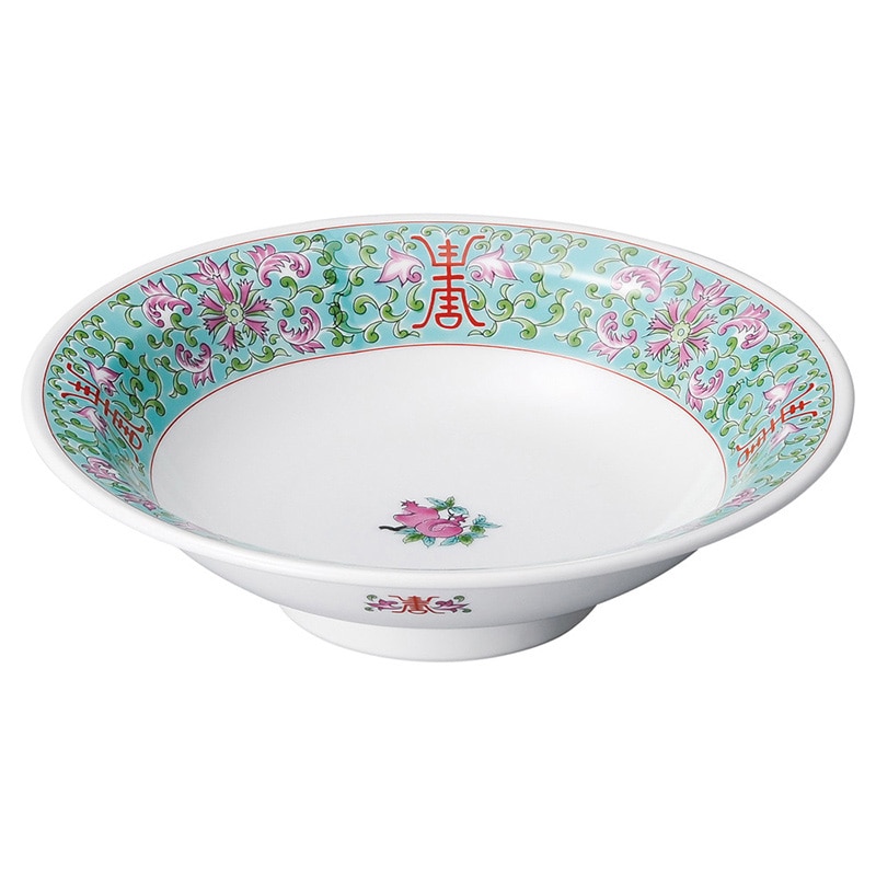 山万 68209-100 緑彩宝華 丸8.0高台皿 1個（ご注文単位1個）【直送品】