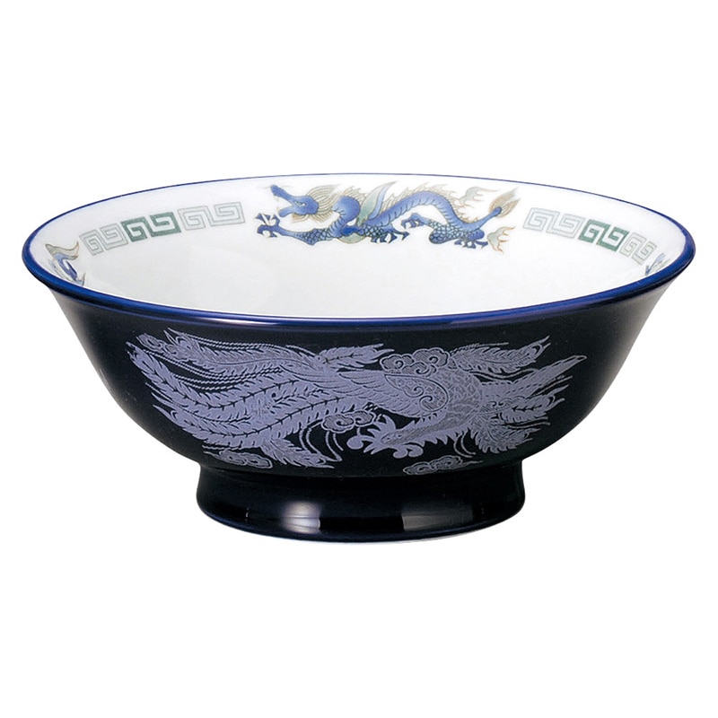 山万 69008-100 ルリ白竜 反高台6.5丼 1個(ご注文単位1個)【直送品】